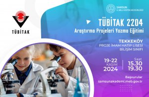 TÜBİTAK 2204 ARAŞTIRMA PROJELERİ YAZMA EĞİTİMİ (19-22 KASIM 2024)